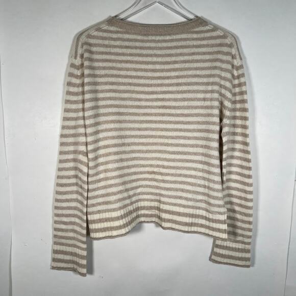 Jenni Kayne Women's Wool Cashmere Crew Neck Striped Sweater L Long Sleeve *Read - Picture 4 of 8